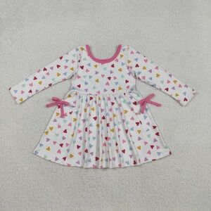 Colorful Heart Pattern Kids Dress